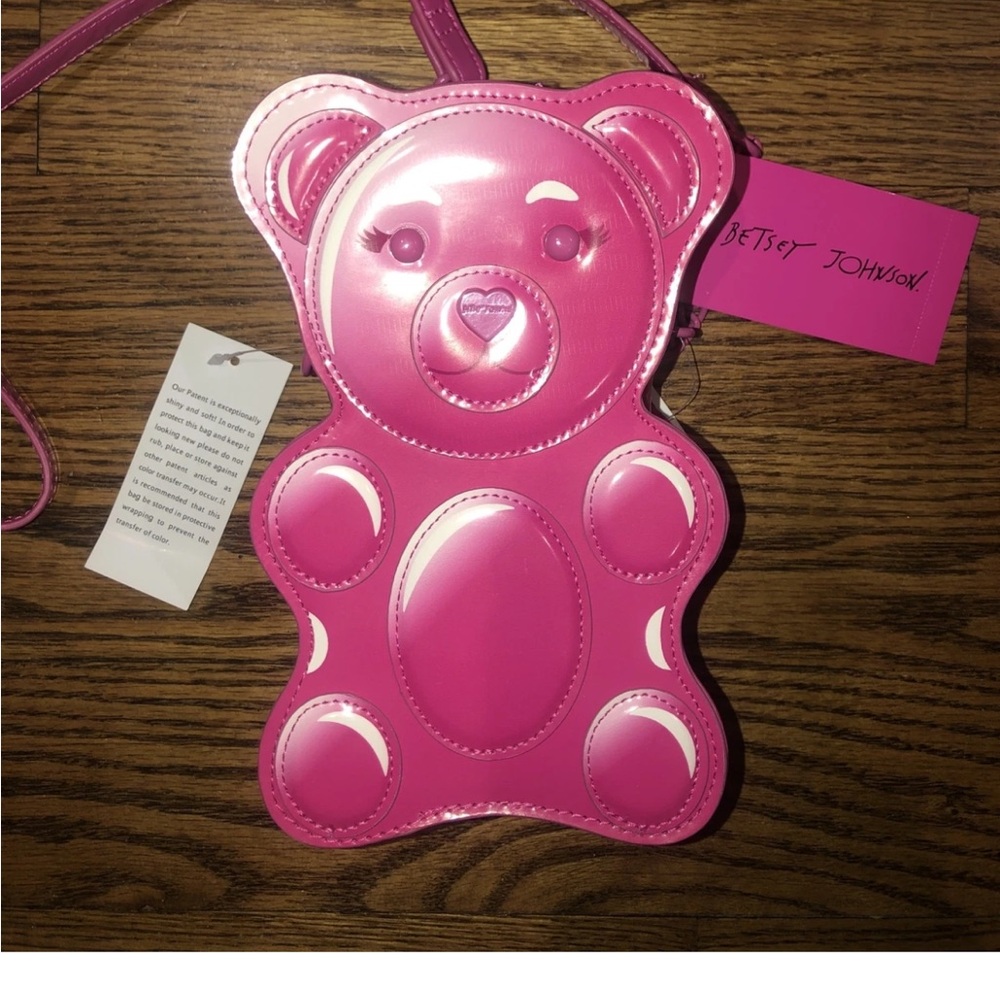 ❤️ BETSEY JOHNSON Teddy PINK Gummy Bear Crossbody Bag  Kitsch Candy